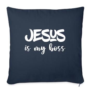 Christian Design Jesus ist mein Chef - Sofakissenbezug 45 x 45 cm - Navy - Vorne