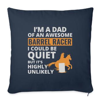 Barrel Racer Racing Équitation Papa Fête des Pères - Housse de coussin décorative 45 x 45 cm - bleu marine - Devant