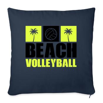 Beach-volley - Housse de coussin décorative 45 x 45 cm - bleu marine - Devant