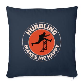 Haies Haies Hurdler Running Runner Athlètes - Housse de coussin décorative 45 x 45 cm - bleu marine - Devant