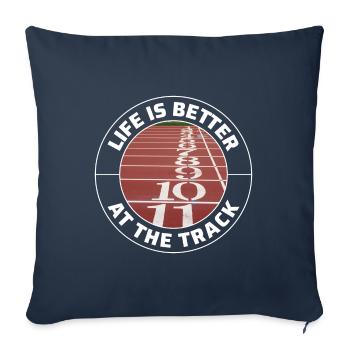 Haies Haies Hurdler Running Runner Athlètes - Housse de coussin décorative 45 x 45 cm - bleu marine - Devant