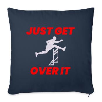 Haies Haies Hurdler Running Runner Athlètes - Housse de coussin décorative 45 x 45 cm - bleu marine - Devant
