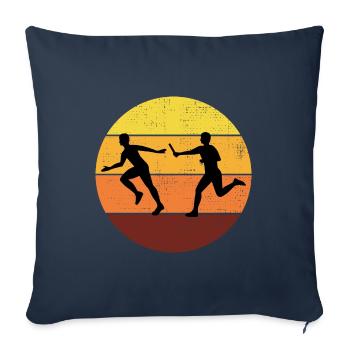 Relay race run athlete track and field running - Sofa pillowcase 17,3'' x 17,3'' (45 x 45 cm) - navy - Front