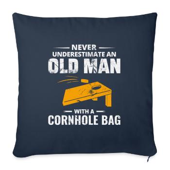 Cornhole Granndpa Bean Bag Toss Game Fathers day - Sofa pillowcase 17,3'' x 17,3'' (45 x 45 cm) - navy - Front