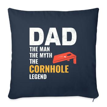 Cornhole Dad Bean Bag Toss Lawn Game Fathers day - Sofa pillowcase 17,3'' x 17,3'' (45 x 45 cm) - navy - Front