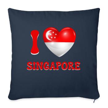 I love Singapore - Sofa pillowcase 17,3'' x 17,3'' (45 x 45 cm) - navy - Front