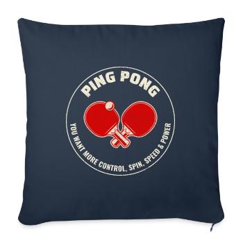 Ping Pong Master Entraîneur de Tennis de Table Paddle Player - Housse de coussin décorative 45 x 45 cm - bleu marine - Devant