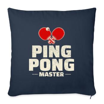 Ping Pong Master Entraîneur de Tennis de Table Paddle Player - Housse de coussin décorative 45 x 45 cm - bleu marine - Devant