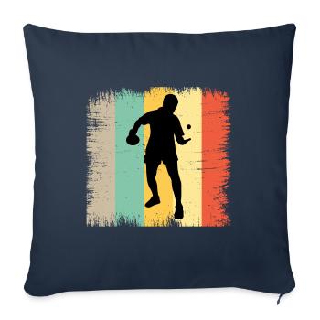 Ping Pong Master Entraîneur de Tennis de Table Paddle Player - Housse de coussin décorative 45 x 45 cm - bleu marine - Devant
