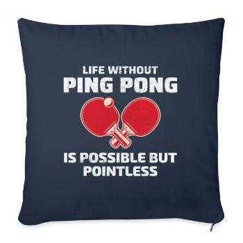 Ping Pong Master Entraîneur de Tennis de Table Paddle Player - Housse de coussin décorative 45 x 45 cm - bleu marine - Devant