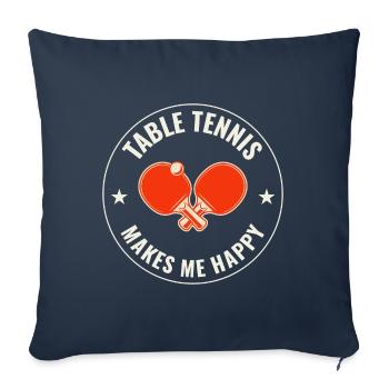 Ping Pong Master Entraîneur de Tennis de Table Paddle Player - Housse de coussin décorative 45 x 45 cm - bleu marine - Devant