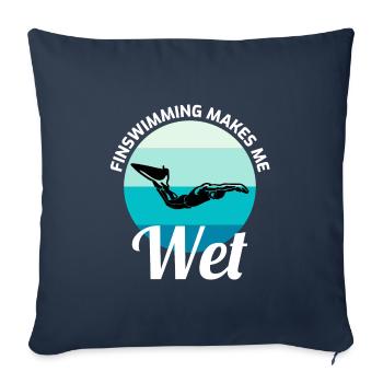 Natation Natation Natation Natation Sports nautiques - Housse de coussin décorative 45 x 45 cm - bleu marine - Devant