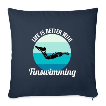 Natation Natation Natation Natation Sports nautiques - Housse de coussin décorative 45 x 45 cm - bleu marine - Devant