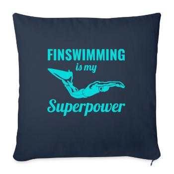 Natation Natation Natation Natation Sports nautiques - Housse de coussin décorative 45 x 45 cm - bleu marine - Devant