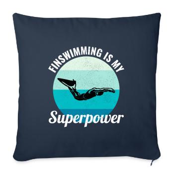 Natation Natation Natation Natation Sports nautiques - Housse de coussin décorative 45 x 45 cm - bleu marine - Devant