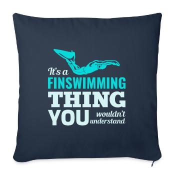 Natation Natation Natation Natation Sports nautiques - Housse de coussin décorative 45 x 45 cm - bleu marine - Devant