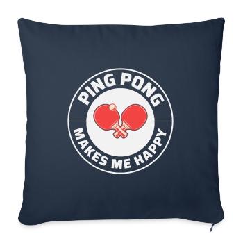 Ping Pong Master Entraîneur de Tennis de Table Paddle Player - Housse de coussin décorative 45 x 45 cm - bleu marine - Devant