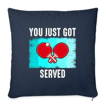 Ping Pong Master Entraîneur de Tennis de Table Paddle Player - Housse de coussin décorative 45 x 45 cm - bleu marine - Devant