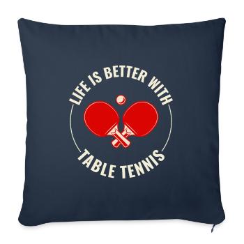 Ping Pong Master Entraîneur de Tennis de Table Paddle Player - Housse de coussin décorative 45 x 45 cm - bleu marine - Devant