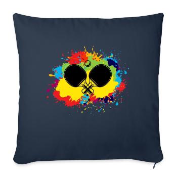 Ping Pong Tennis De Table Paddle Player Aquarelle - Housse de coussin décorative 45 x 45 cm - bleu marine - Devant