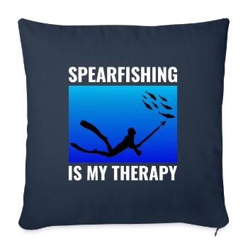Spearfishing Spearfisher Spearfisherman fishing - Sofa pillowcase 17,3'' x 17,3'' (45 x 45 cm) - navy - Front