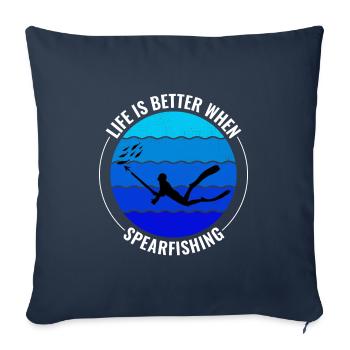 Spearfishing Spearfisher Spearfisherman fishing - Sofa pillowcase 17,3'' x 17,3'' (45 x 45 cm) - navy - Front