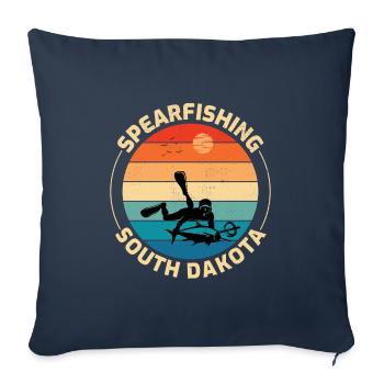 Spearfishing Spearfisher Spearfisherman fishing - Sofa pillowcase 17,3'' x 17,3'' (45 x 45 cm) - navy - Front