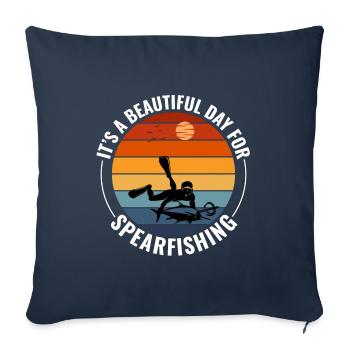 Pêche sous-marine Pêche sous-marine Pêche au harpon - Housse de coussin décorative 45 x 45 cm - bleu marine - Devant