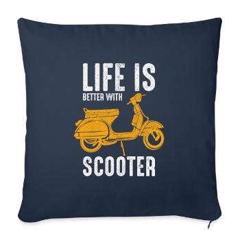 Scooter Rider Scootering Motorbike Moped Funny - Sofa pillowcase 17,3'' x 17,3'' (45 x 45 cm) - navy - Front