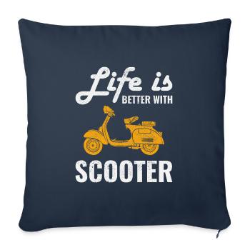 Scooter Rider Scootering Motorbike Moped Funny - Sofa pillowcase 17,3'' x 17,3'' (45 x 45 cm) - navy - Front
