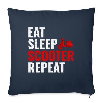 Scooter Rider Scootering Moto Cyclomoteur Drôle - Housse de coussin décorative 45 x 45 cm - bleu marine - Devant