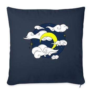 Mond am Sternenhimmel - Sofakissenbezug 45 x 45 cm - Navy - Vorne
