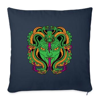 Medusa Face Snake Woman - Sofa pillowcase 17,3'' x 17,3'' (45 x 45 cm) - navy - Front