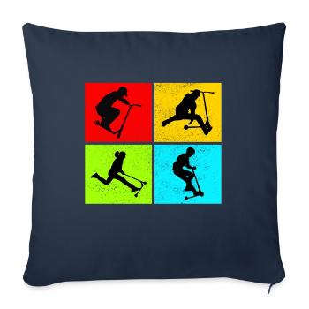 Stunt Scooter Freestyle Scootering Riding - Sofa pillowcase 17,3'' x 17,3'' (45 x 45 cm) - navy - Front