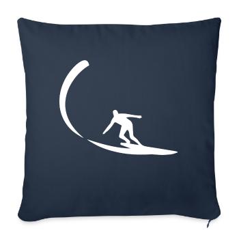 Surf Surfboard Surfer Idée Cadeau - Housse de coussin décorative 45 x 45 cm - bleu marine - Devant