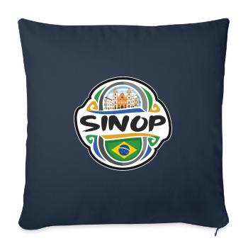 Sinop Brésil Drapeau Badge Voyage Souvenir Timbre - Housse de coussin décorative 45 x 45 cm - bleu marine - Devant