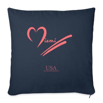 Miami Design - Rose - Sofa pillowcase 17,3'' x 17,3'' (45 x 45 cm) - navy - Front