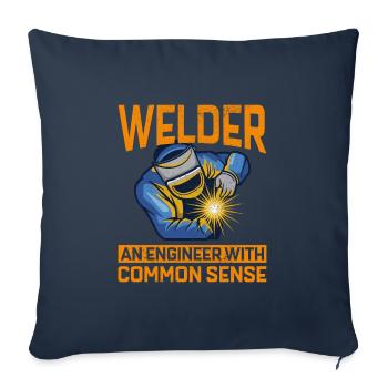 Soudeur Métal Construction Ferronnerie - Housse de coussin décorative 45 x 45 cm - bleu marine - Devant