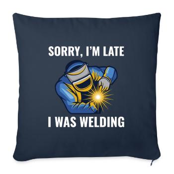 Soudeur Métal Construction Ferronnerie - Housse de coussin décorative 45 x 45 cm - bleu marine - Devant