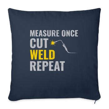 Soudeur Métal Construction Ferronnerie - Housse de coussin décorative 45 x 45 cm - bleu marine - Devant