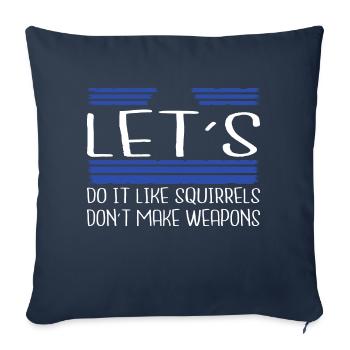 citation drôle anniversaire bday 60s oiseaux blagues anti guerre - Housse de coussin décorative 45 x 45 cm - bleu marine - Devant
