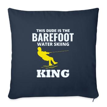 Barefoot skiing Water sport Motorboat - Sofa pillowcase 17,3'' x 17,3'' (45 x 45 cm) - navy - Front