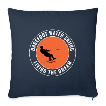 Barefoot skiing Water sport Motorboat - Sofa pillowcase 17,3'' x 17,3'' (45 x 45 cm) - navy - Front