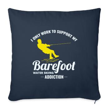 Barefoot skiing Water sport Motorboat - Sofa pillowcase 17,3'' x 17,3'' (45 x 45 cm) - navy - Front