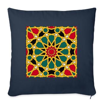 Géométrique islamique coloré royal - Housse de coussin décorative 45 x 45 cm - bleu marine - Devant