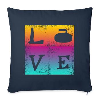 Cher curling - Housse de coussin décorative 45 x 45 cm - bleu marine - Devant