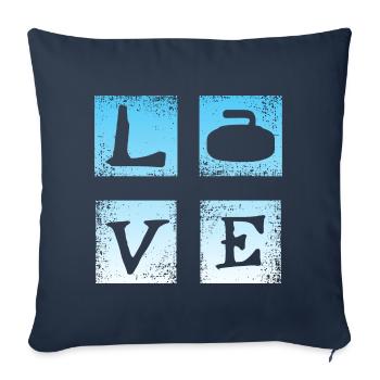 Cher curling - Housse de coussin décorative 45 x 45 cm - bleu marine - Devant