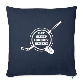 Hockey sur glace Cadeau Club de hockey sur glace Sports d’hiver - Housse de coussin décorative 45 x 45 cm - bleu marine - Devant