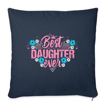 Meilleure idée cadeau mignonne pour filles filles - Housse de coussin décorative 45 x 45 cm - bleu marine - Devant