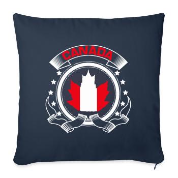 Idée cadeau du drapeau canadien du Canada - Housse de coussin décorative 45 x 45 cm - bleu marine - Devant